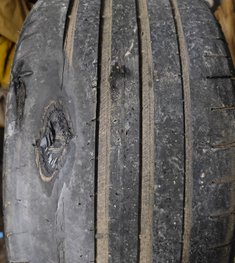 roadside tyre blow out