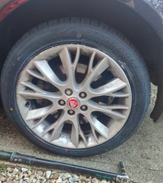 flat tyre on drive